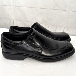 Nunn Bush Kore Size 12 Men's Black Leather Slip-On Shoes Slip Resistant Comfort